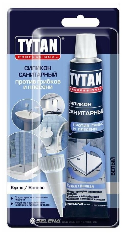 Tytan (Титан) Professional герметик силиконовый санитарный белый 85мл