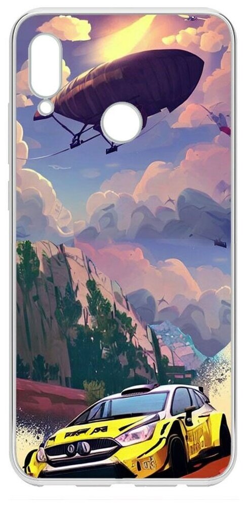 Чехол-накладка Krutoff Clear Case Гонка для Huawei P Smart (2019)