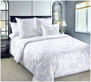 Фото Комплект постельного белья RoomTex 2 спальный с европростыней из бязи Грейс-3