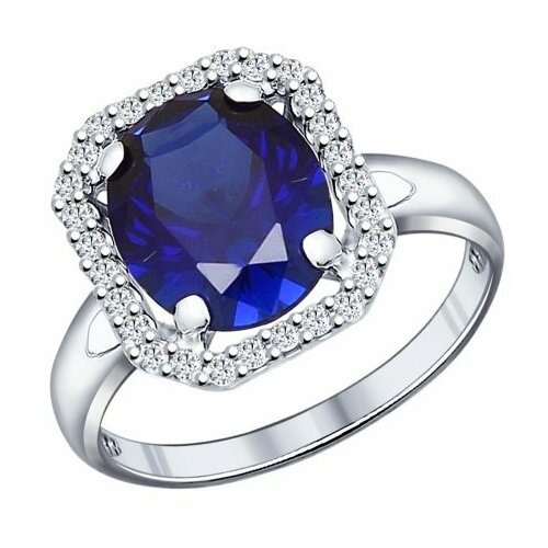 Кольцо Diamant online, серебро, 925 проба, фианит, корунд, размер 18 кольцо 1405937535 из серебра 925 пробы с сапфиром корундом природным и фианитом 17