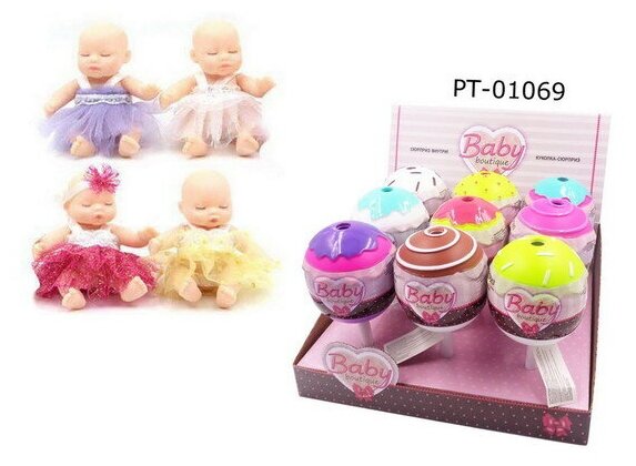 Пупс ABtoys куколка-сюрприз в конфетке, "Baby boutique" с аксессуарами (PT-01069)