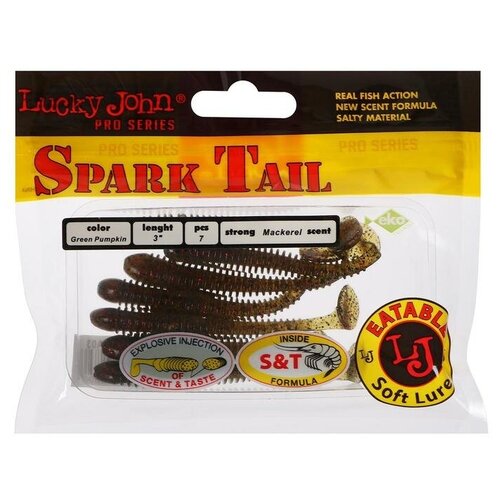 Lucky John Виброхвост съедобный LJ pro series spark tail, 7,6 см, PA03, набор 7 шт. виброхвост съедобный lj pro series spark tail 7 6 см 071 набор 7 шт