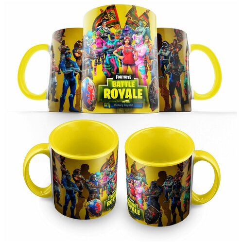 фото Кружка желтая fortnite (фортнайт, пабг, батлрояль) 1-4 creative mug