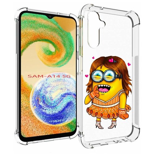 Чехол MyPads Миньон девочка для Samsung Galaxy A14 4G/ 5G задняя-панель-накладка-бампер