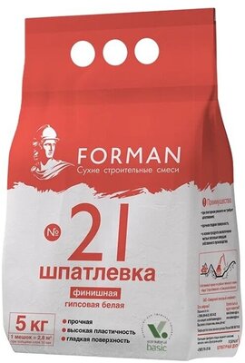 Шпатлевка гипс 5кг №21 финишная FORMAN 87264