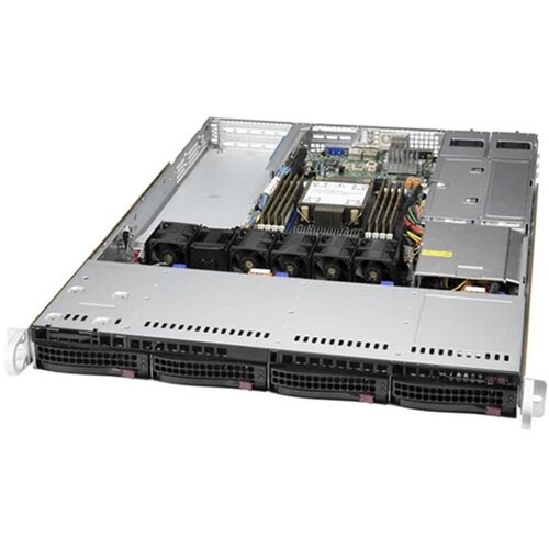 NEW Supermicro SuperServer 1U 510P-WTR no CPU(1)Scalable/TDP 270W/ no DIMM(8)/SATARAID HDD(4)LFF/2x10GbE/2xFHHL,1xLP, M2/500W