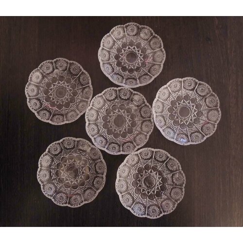 Набор из 6-ти блюдец, Блюдце чайное стеклянное , блюдо , тарелочка набор 6 шт