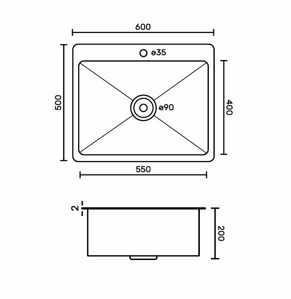 Мойка врезная GFfrank 60502Z 60х50 см цвет матовое золото - фотография № 3