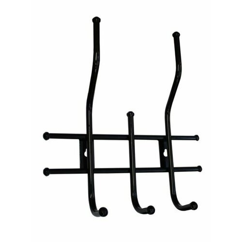 Вешалка титан металлическая настенная 5 крючков черная 440₽