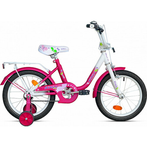 Велосипед детский SITIS MOLLY 14 2023 для детей от 2 до 4 лет стальная рама с защитой цепи звонком корзиной багажником крыльями 1 скор ободной и ножной розовый на рост 95-110 1203200₽