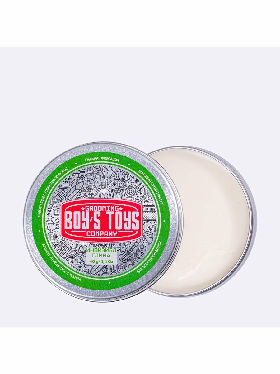 Boys Toys Глина для укладки волос средней фиксации с низким уровнем блеска Invisible Forming Matte Clay, 100 мл (Boys Toys, ) - фото №8