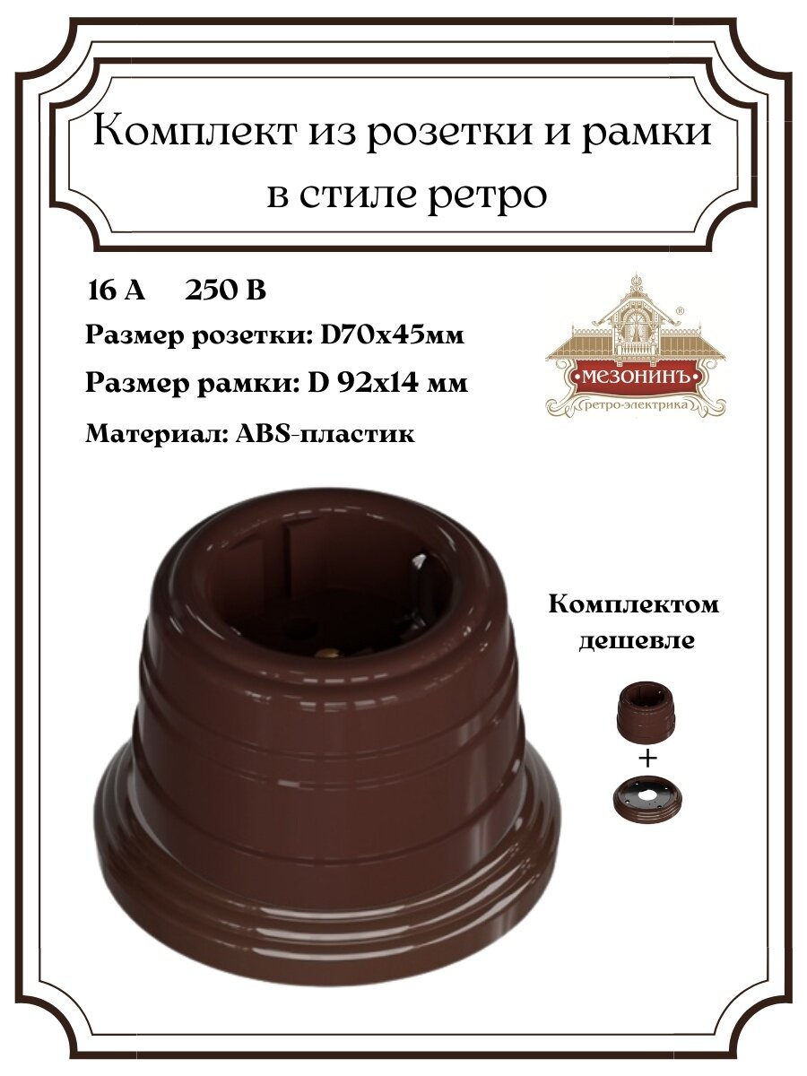 МезонинЪ   Комплект ретро розетки и 1 местной рамки