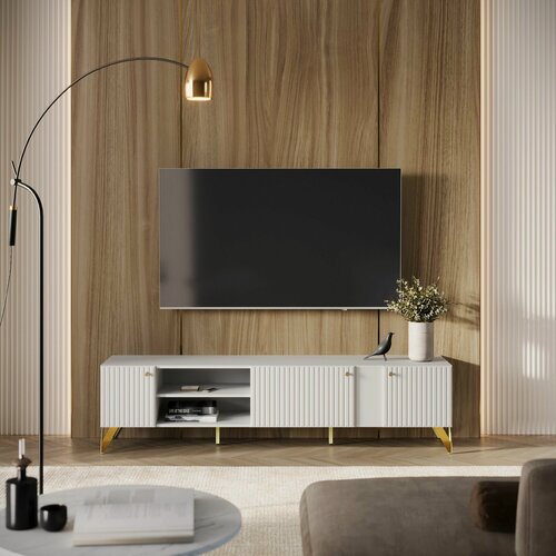 Изображение товара Тумба под телевизор, тв тумба, шкаф напольный RENO TV-200, Белый, 20х840х42.6 см (ШхВхГ)