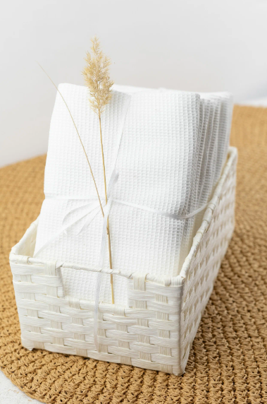 фото Полотенце вафельное отбеленное. Плотность 240 г/кв. м. 45х80