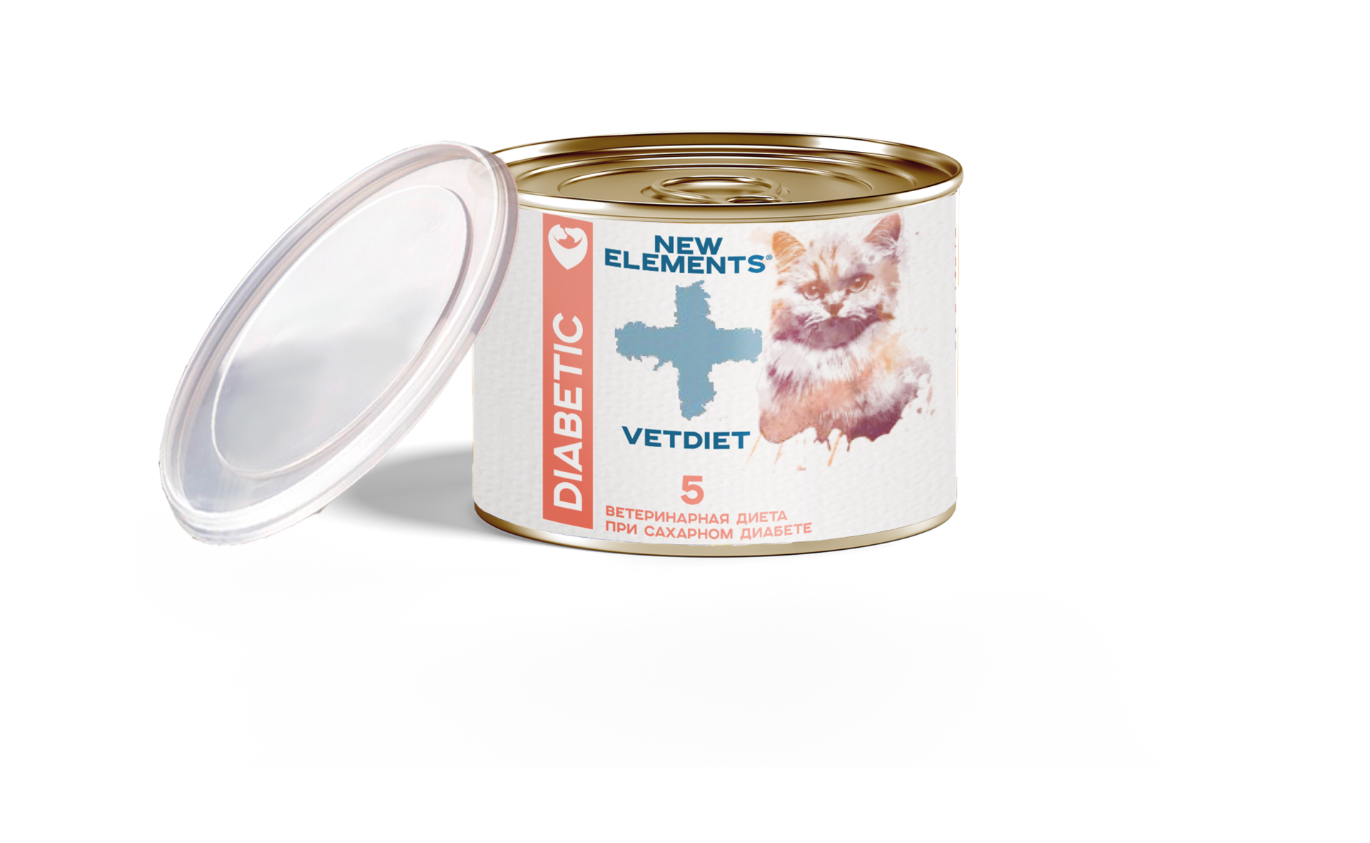 New Elements VetDiet Diabetic влажный корм для кошек при сахарном диабете с индейкой 240 гр*2 шт