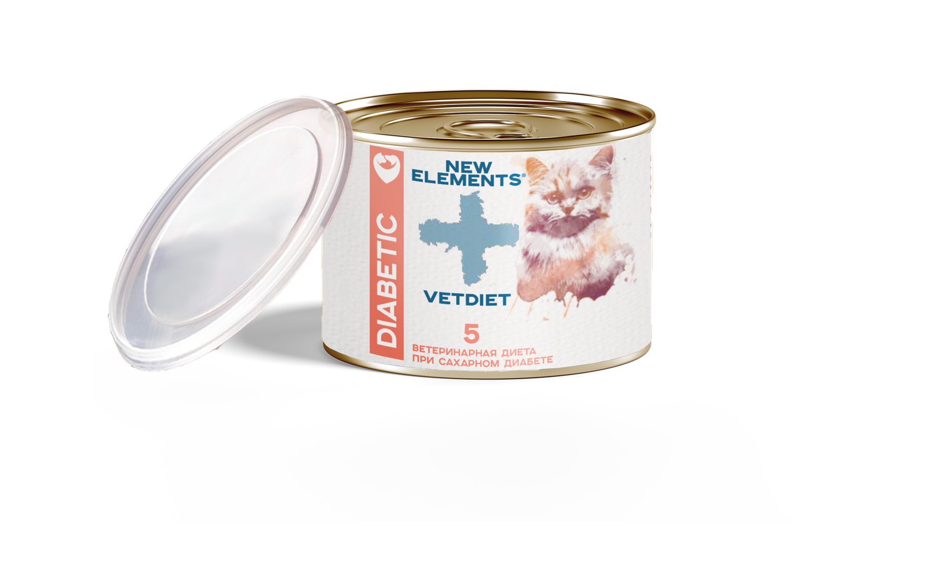 фото New Elements VetDiet Diabetic влажный корм для кошек при сахарном диабете с индейкой 240 гр*2 шт
