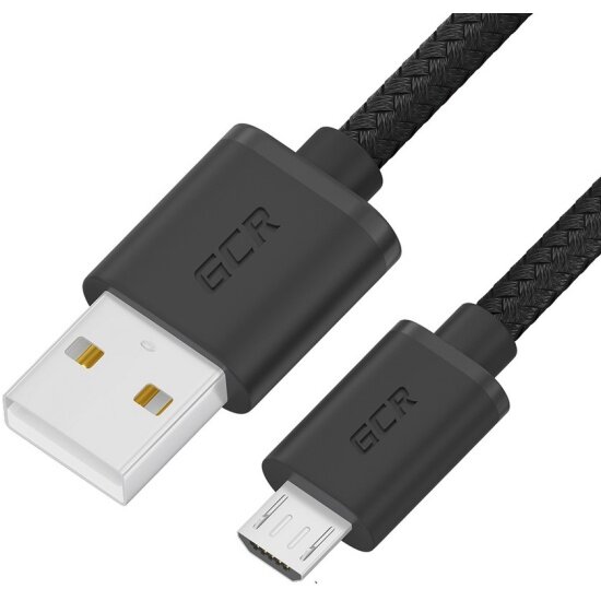 Кабель Greenconnect MicroUSB быстрая зарядка, черный нейлон, 0.5m GCR-54084 (GCR-54084)