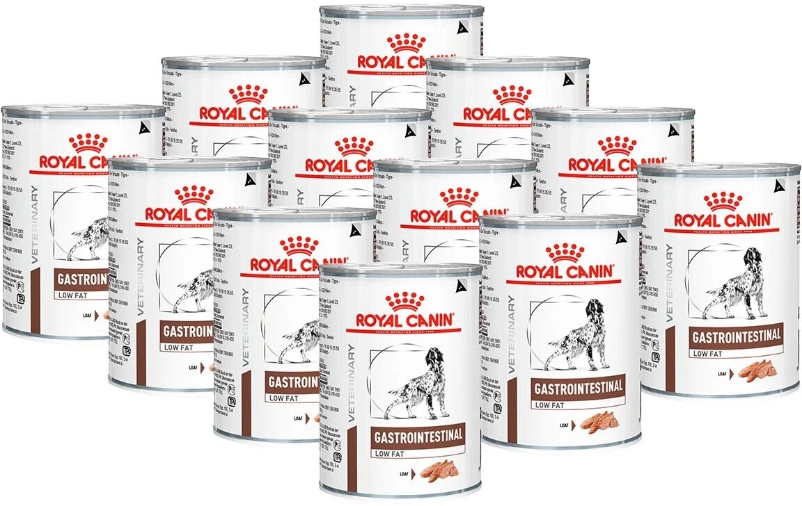 Royal Canin Gastrointestinal Low Fat - влажный корм для собак с болезнями ЖКТ 1 уп. х 12 шт. х 420 г