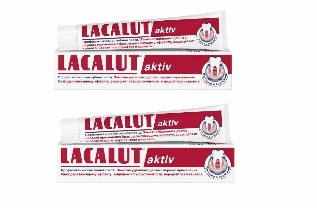 Lacalut Зубная паста Activ, 50 мл, 2 штуки