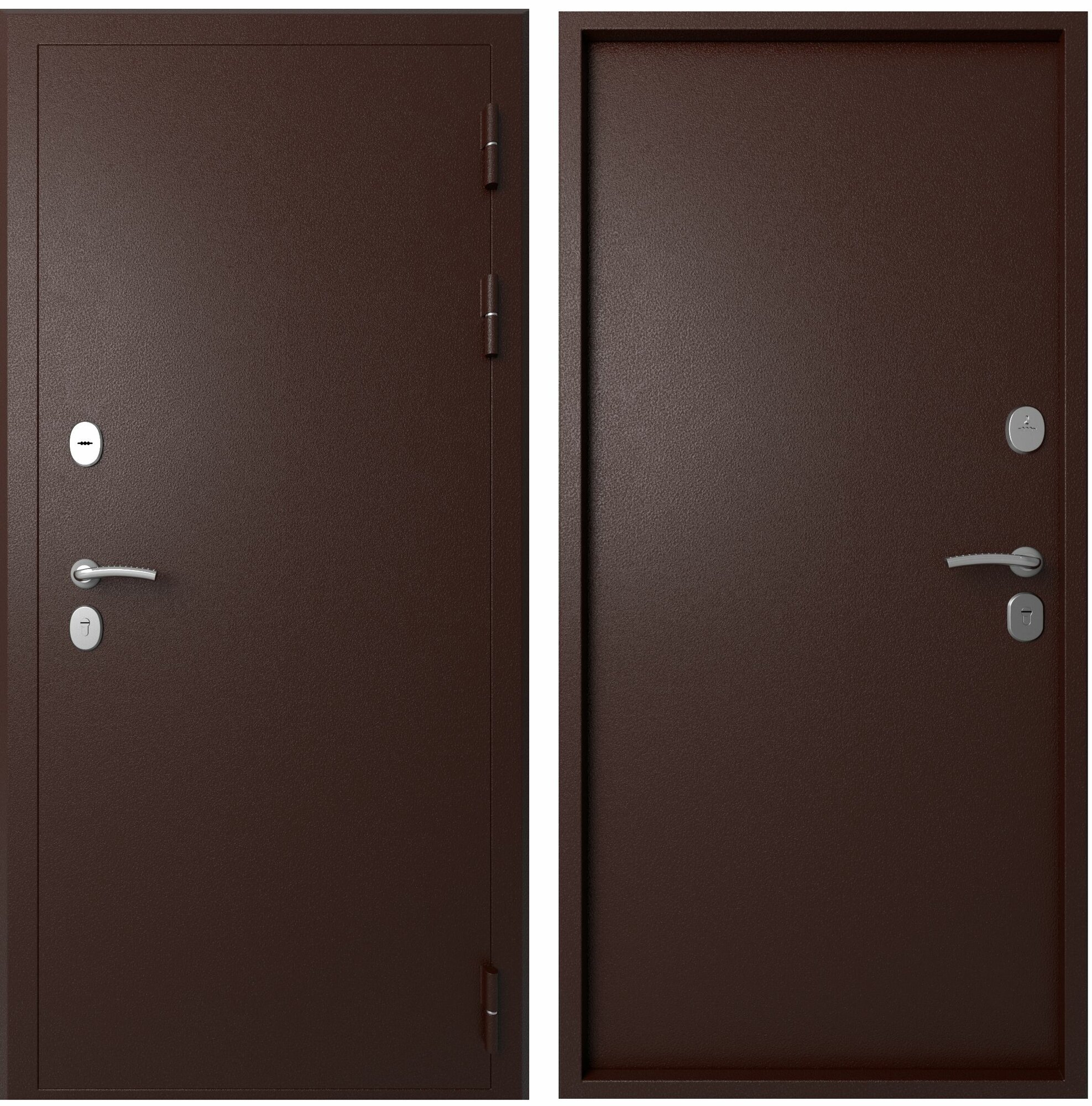 фото Дверь стальная Эталон Термо-1 Серый муар-Серый муар 860 правая (терморазрыв)