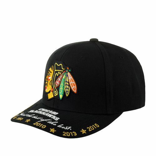 кожаный кошелек в три сложения chicago blackhawks nhl Бейсболка Mitchell & Ness, размер OneSize, черный