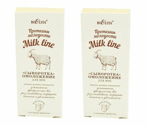 Белита Milk Line Сыворотка-омоложение для век Milk Line, 30мл - 2 штуки