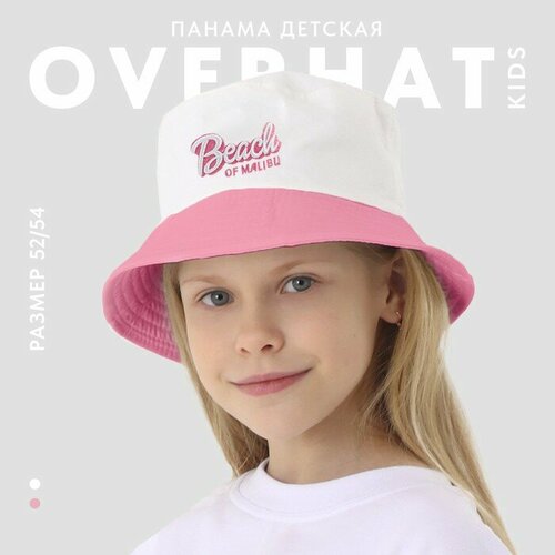 фото Панама overhat "malibu", размер 54, белый, розовый