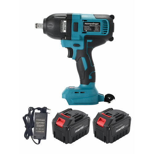 Бесщеточный аккумуляторный ударный гайковерт Heimerdinger 12 дюйма с питанием от литиевой батареи 800 Нм с двумя батареями 18 В 60 Ач 13187₽