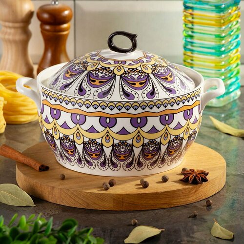 Кастрюля для запекания керамика 16 л круглая с крышкой Восток Y6-10193 1983₽