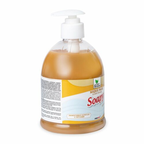 фото Хозяйственное мыло clean&green хозяйственное мыло clean&green жидкое soapy 0.52 кг