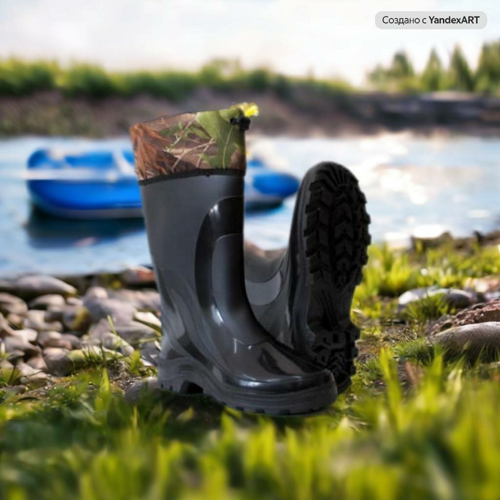 Сапоги мужские Десла-Аст М 12НУ(292) ПВХ с вкладышами утепленные черные размер 45