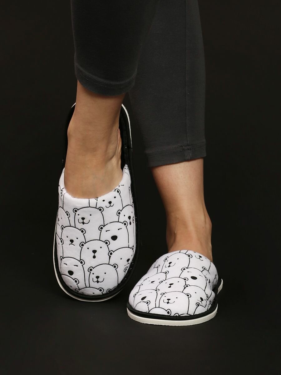 Тапочки ivshoes размер 38-39 белый черный