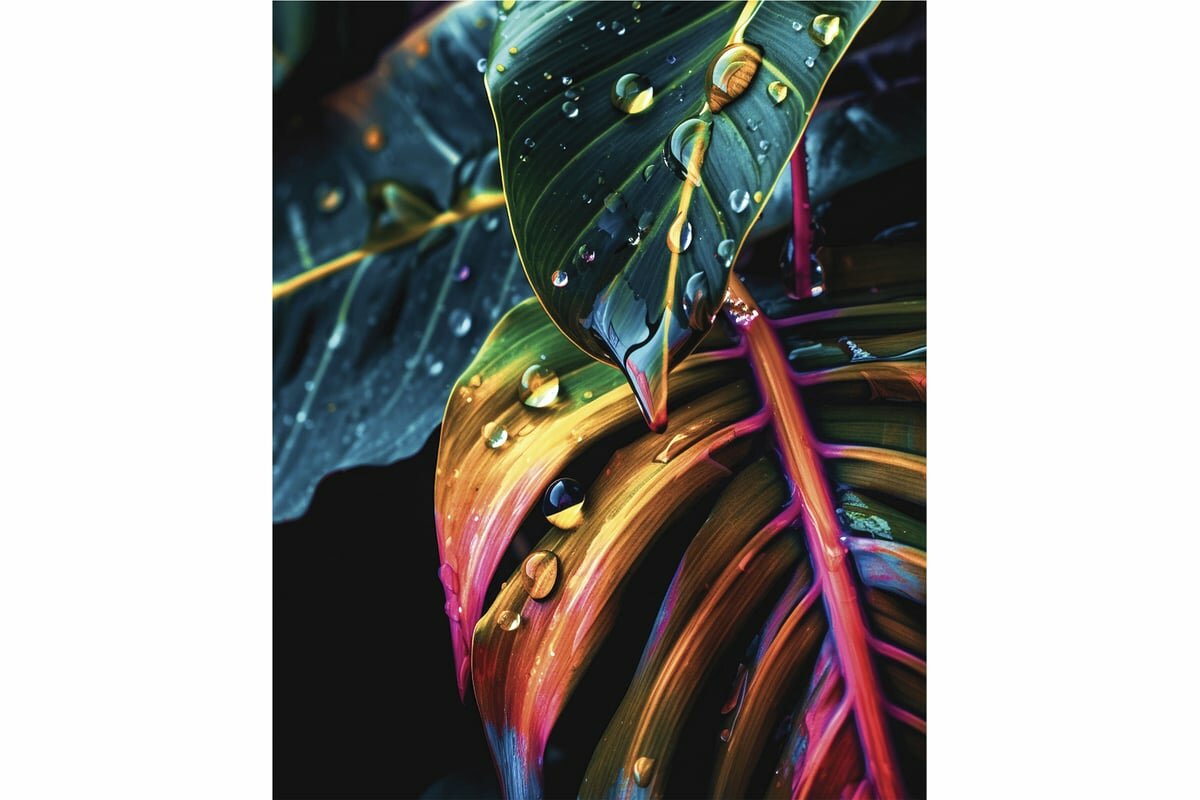 Fbrush Картина Неоновые листья 2 4050 kt45 14263