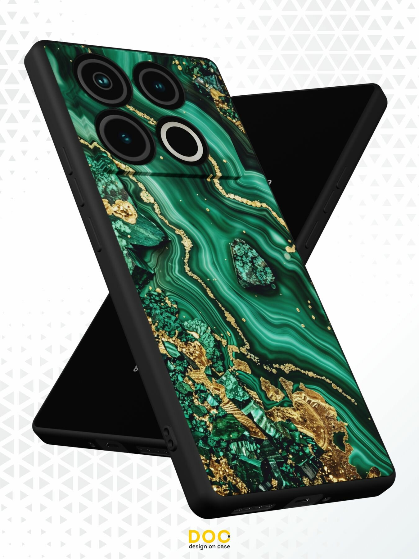 Силиконовый чехол DesignOnCase на Infinix Note 40 Pro (4G), защита камеры, черный, с принтом Мрамор с золотом V.1 — фото 1