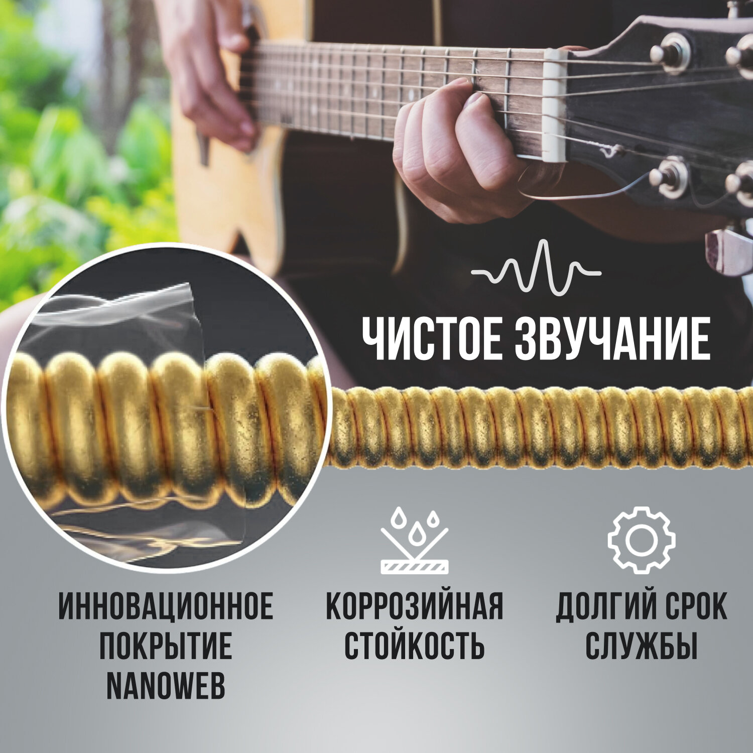 Струны Elixir для акустической гитары 12/53 — фото 1
