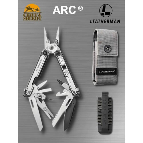 Мультитул Leatherman Arc,100.8 мм, 20 функций, Black Dlc & Stainless Steel, нейлоновый чехол, 833076