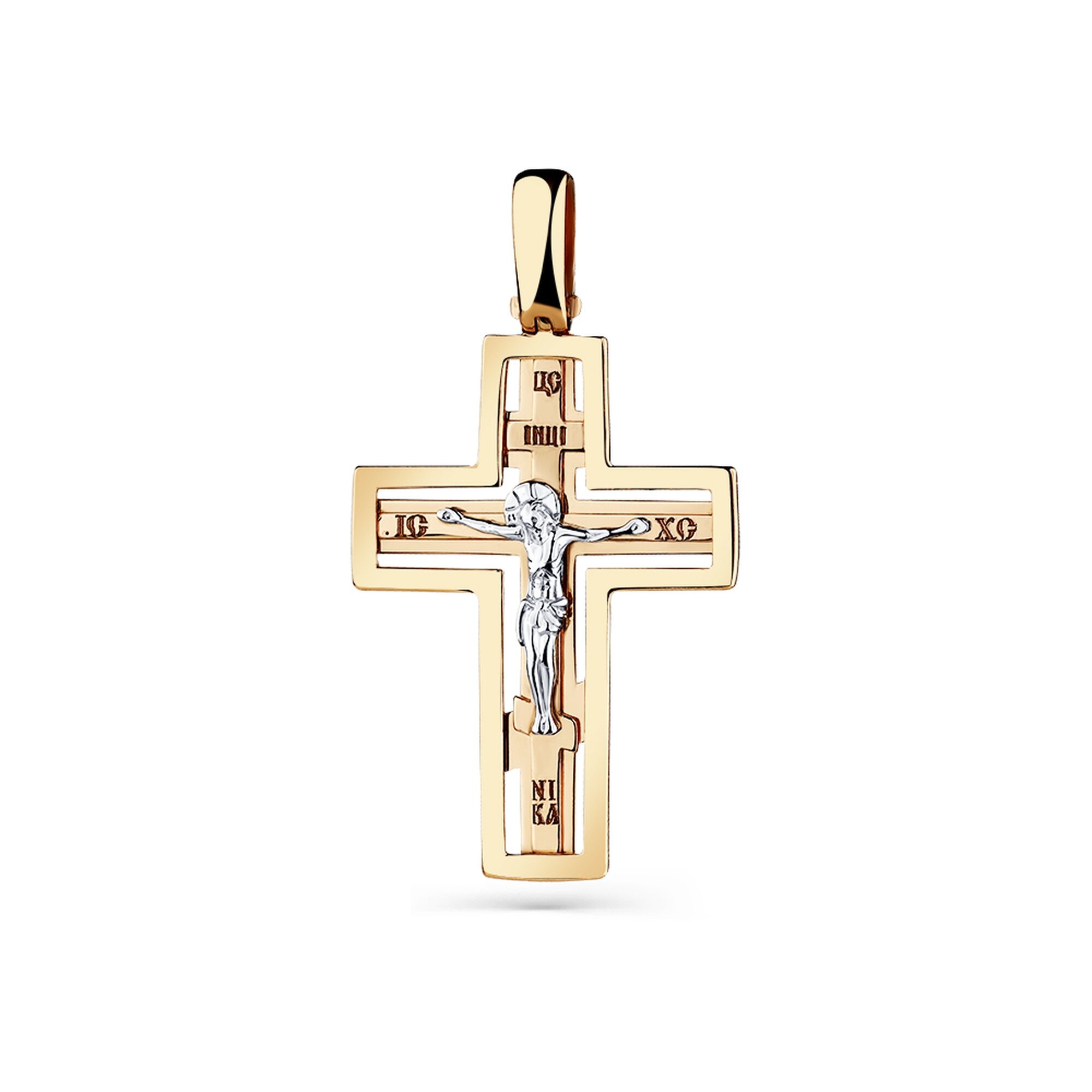 Крестик, красное золото, 585 проба