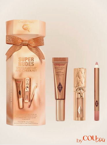 Изображение товара Набор косметики Charlotte Tilbury Super Nudes Spotlight Lip&Cheek Kit (карандаш, блеск, хайлайтер)