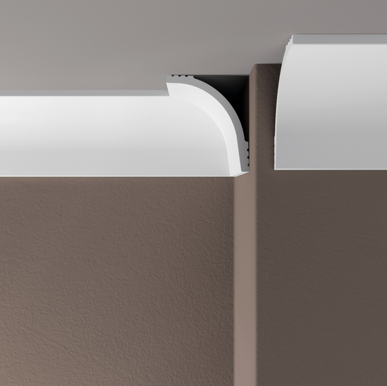 Плинтус потолочный 85x88 мм карниз под покраску полистирол полиуретановый белый 1метр