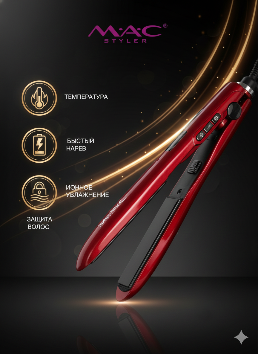 Плойка, выпрямитель, дорожный, для укладки, керамическое покрытие,