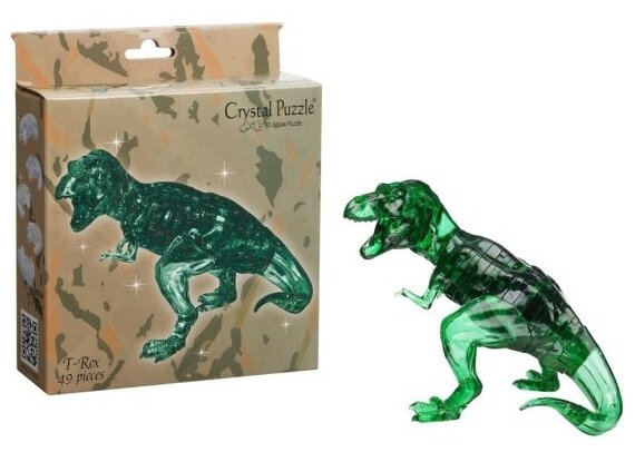 Головоломка 3D Crystal Puzzle Динозавр зеленый цвет: зеленый - фото №11