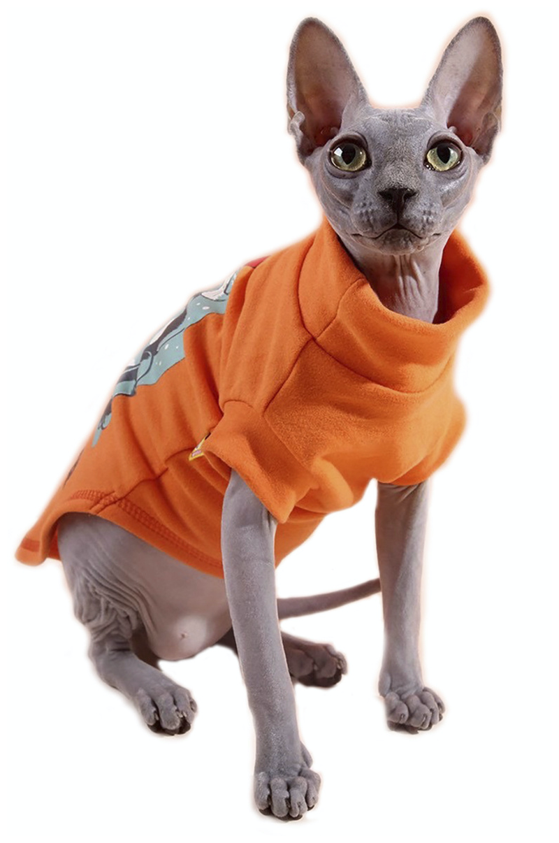 Водолазка для кошек Сфинкс NICOVAER (Оранжевый, 5) - фотография № 1