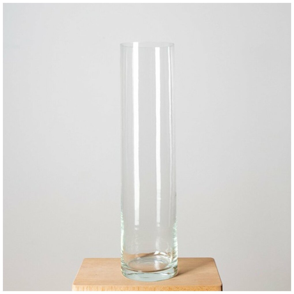 Подсвечник стеклянный, ваза колба для насыпных свечей 15*60см