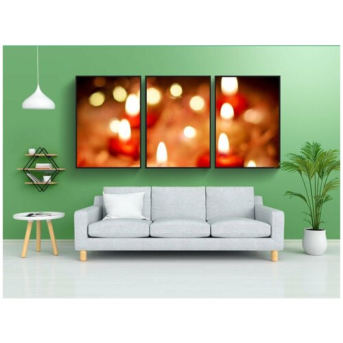 фото Набор модулных постеров для интерьера "день святого валентина, свечи, горит" 60x90 см. в тубусе, без рамки lotsprints