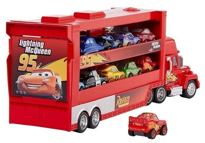 Новый Автовоз транспортер Мак Disney Pixar Тачки Mack Mini GNW34 на 18 мини машинок