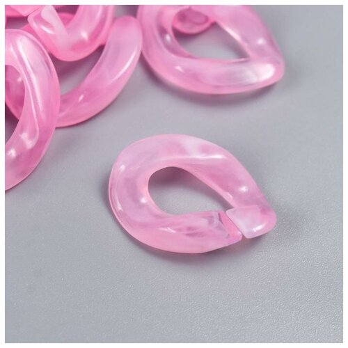 фото Декор для творчества пластик "кольцо для цепочки" пастель розовый набор 25 шт 2.3х16.5 см арт узор