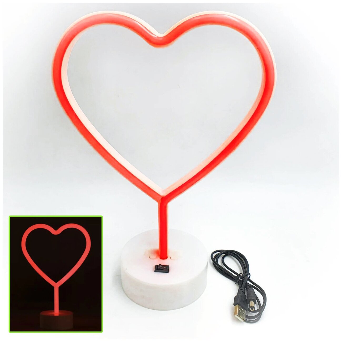LED светильник "Сердце" / красный - фотография № 2