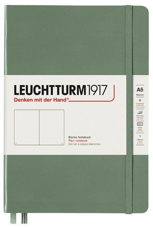 Блокнот Leuchtturm Smooth Colours А5 (в линейку) 125л оливковый твердая обложка