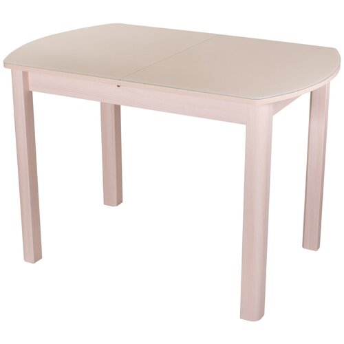 Стол кухонный раздвижной Домотека Танго ПО МД ст-КР 04 МД, раскладной, столешница со стеклом, бежевый