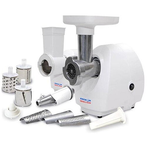 Эл мясорубка аксион М2502 пр-во Россия 1500Вт шнековая соковыжималка овощерезка 1167300₽